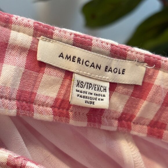 American Eagle Pink Gingham Matching Set - Crop Top & Skirt - Picture 3 of 6